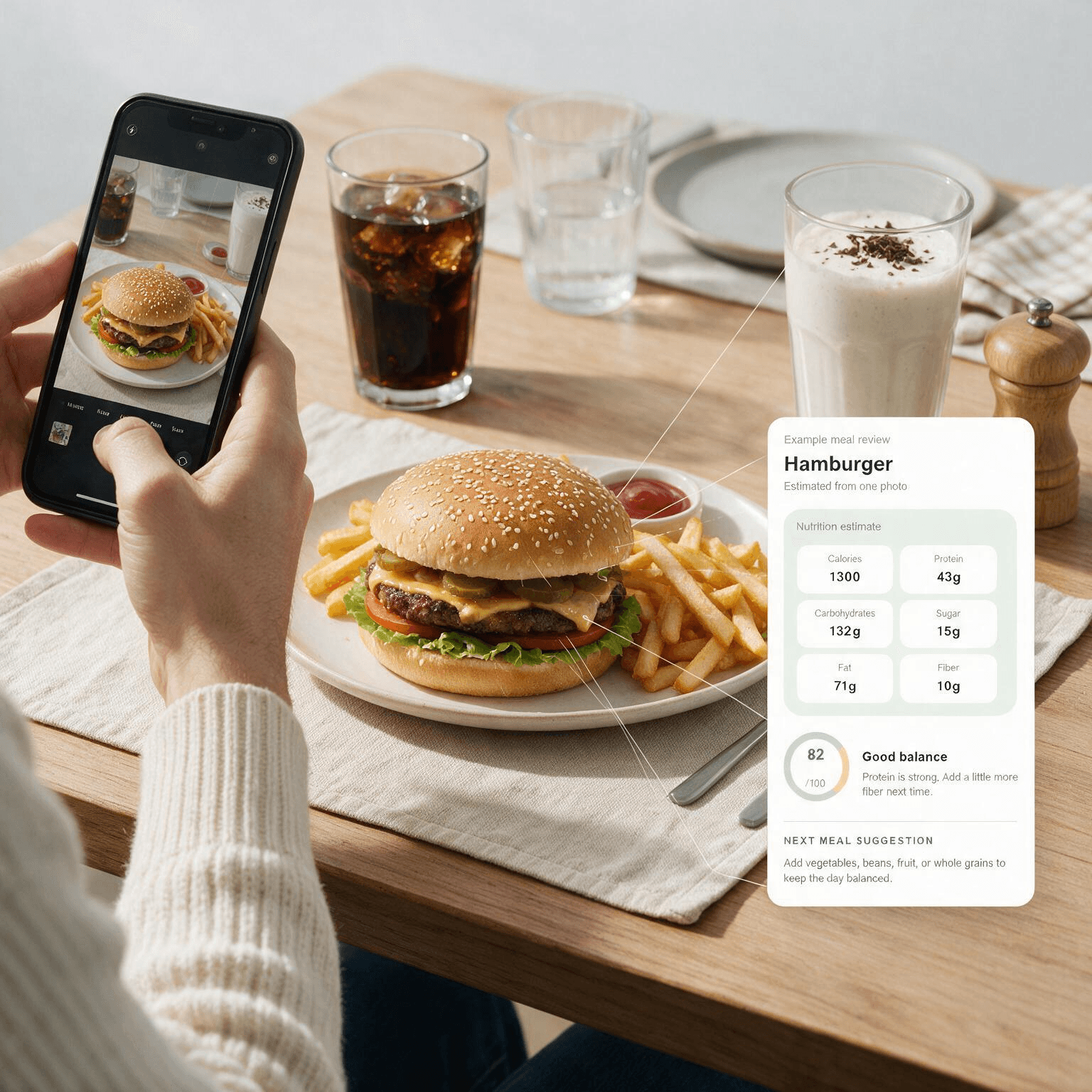 Meal photo being analyzed
